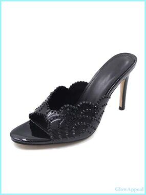 Faux Leather Open Toe Stiletto Heel Floral Rhinestone Dressy Sandals